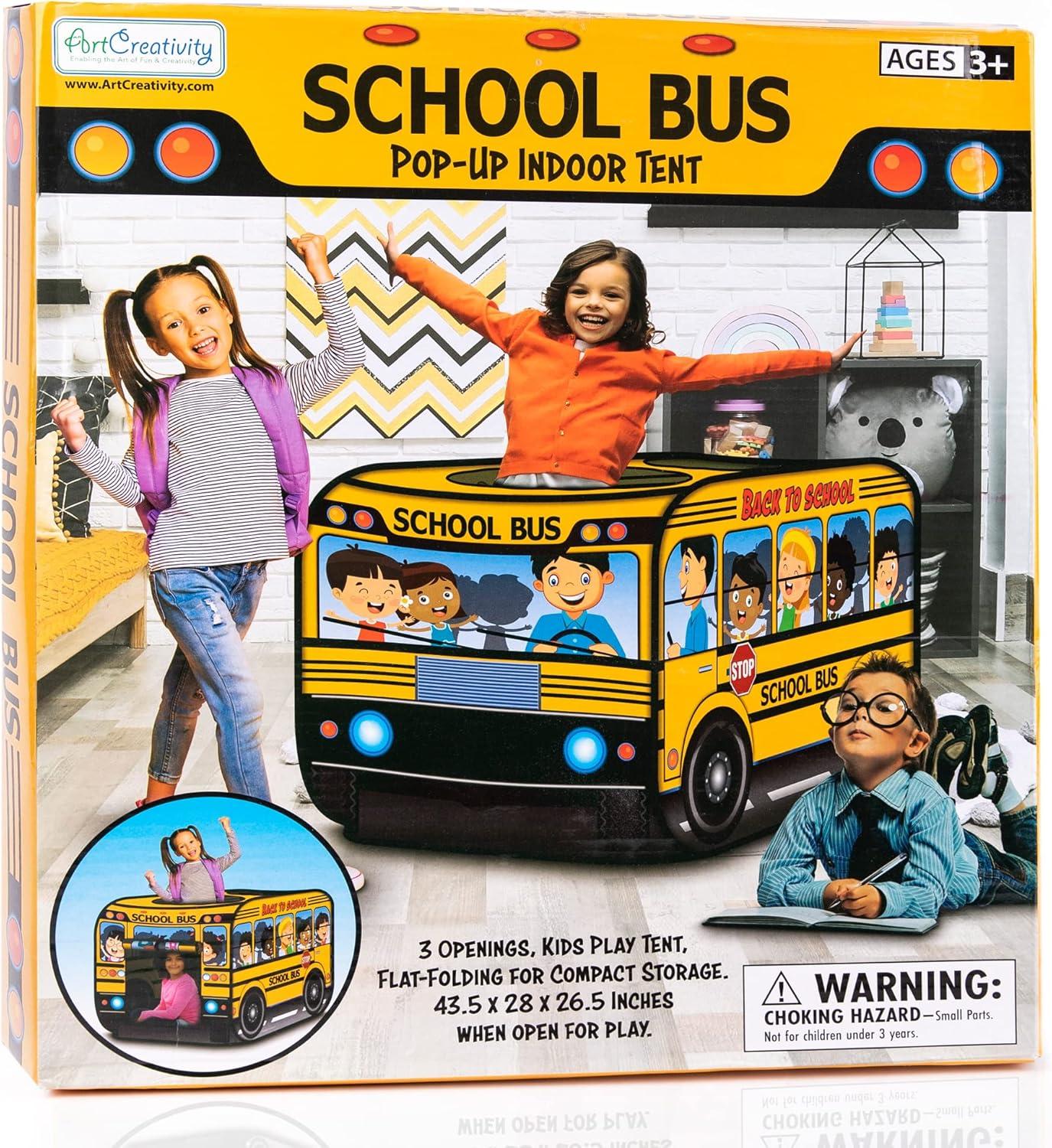 imageArtCreativity Police Car Tent with Carry Bag Pop Up Indoor Truck for Kids Police Officer Outdoor Playhouse FlatFolding Kids Play Tent for Interactive Fun Compact Storage Vehicle ToySchool Bus