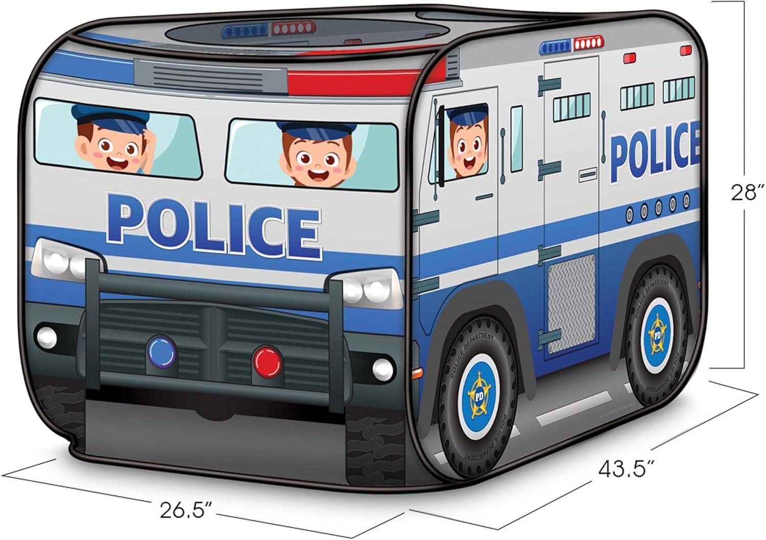 imageArtCreativity Police Car Tent with Carry Bag Pop Up Indoor Truck for Kids Police Officer Outdoor Playhouse FlatFolding Kids Play Tent for Interactive Fun Compact Storage Vehicle ToyPolice Car