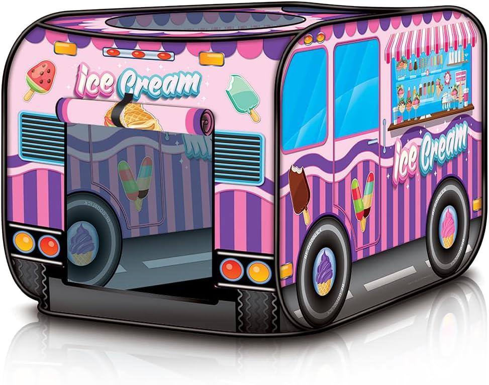 imageArtCreativity Police Car Tent with Carry Bag Pop Up Indoor Truck for Kids Police Officer Outdoor Playhouse FlatFolding Kids Play Tent for Interactive Fun Compact Storage Vehicle ToyIce Cream Truck
