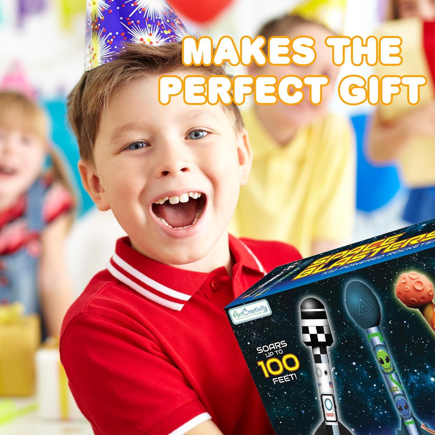 imageArtCreativity Space Rocket Launcher for Kids Includes 3 Foam Rocks Base ampamp Pad Jump Rocket Launchers for Toddlers ampamp Kids Ages 38 Outdoor Toys