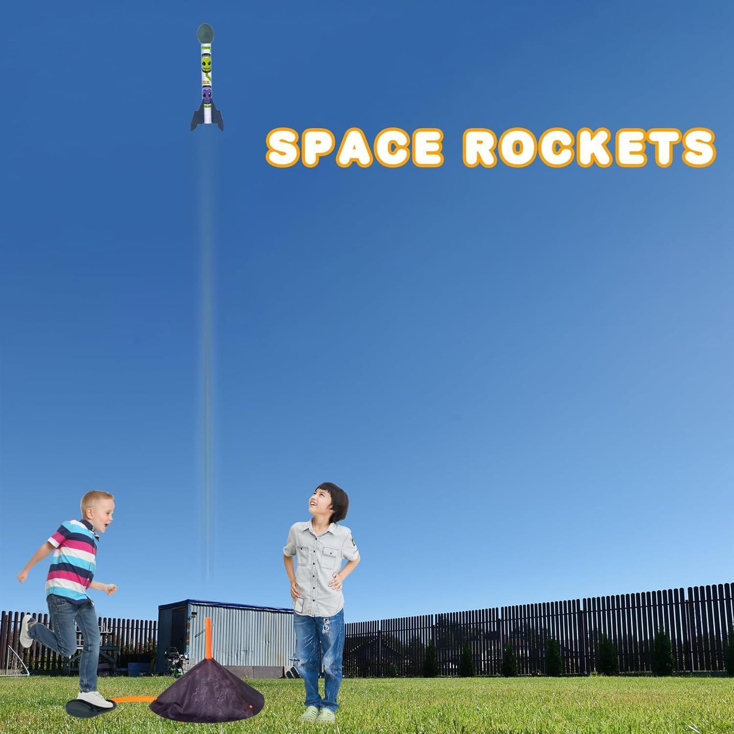 imageArtCreativity Space Rocket Launcher for Kids Includes 3 Foam Rocks Base ampamp Pad Jump Rocket Launchers for Toddlers ampamp Kids Ages 38 Outdoor Toys