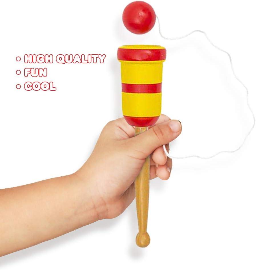 imageArtCreativity Wooden Catch Ball Game Set of 2 Vintage Catch Toys for Kids Wood Design Indoor and Outdoor Games for Backyard Park and Beach Fun Best Gift IdeaSmall