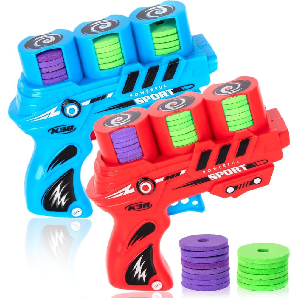 imageArtCreativity 2 Pack Foam Disc Shooter Disc Guns with 36 Flying Discs Fun Toy Gun Foam Blasters for Kids Outdoor Games Summer Activities and Party Favors for Ages 812