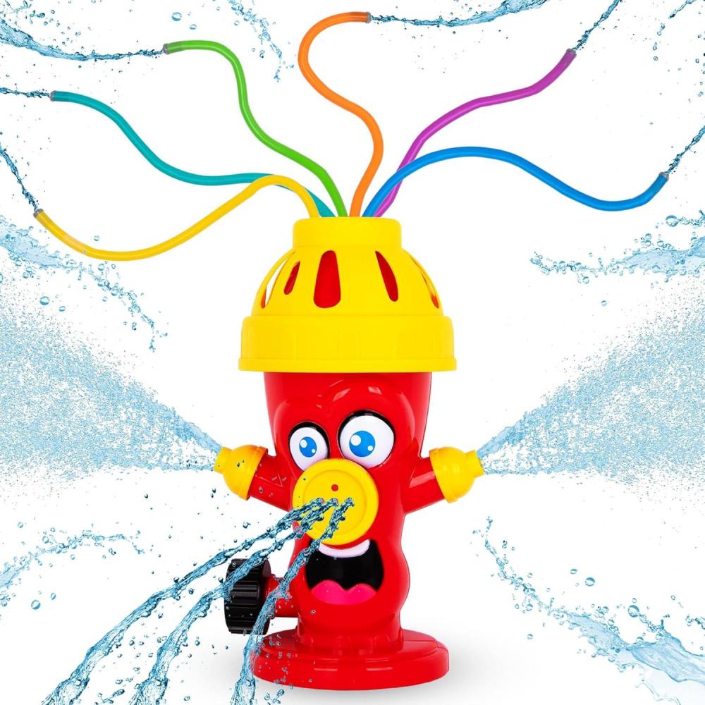 imageArtCreativity Fire Hydrant Sprinkler for Kids Fun Fire Hydrant Water Sprinkler with Silly Face ampamp Foam Tubes Exciting Fire Hydrant Toy for Outdoor Play Blow Up Sprinkler for Kids ampamp Toddlers