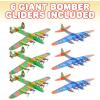 ArtCreativity Giant Bomber Foam Glider Planes for Kids, Set of 6, Gliding Airplane Toys for Kids, Colorful Flying Toys for Boys and Girls, Aviation Party Favors, and Outdoor Toys for Active Play
