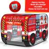 ArtCreativity Police Car Tent with Carry Bag, Pop Up Indoor Truck for Kids, Police Officer Outdoor Playhouse, Flat-Folding Kids Play Tent for Interactive Fun, Compact Storage Vehicle Toy(Fire Truck)