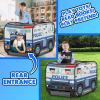 ArtCreativity Police Car Tent with Carry Bag, Pop Up Indoor Truck for Kids, Police Officer Outdoor Playhouse, Flat-Folding Kids Play Tent for Interactive Fun, Compact Storage Vehicle Toy(Police Car)