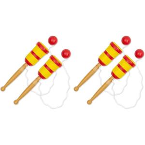 ArtCreativity Wooden Catch Ball Game, Set of 2, Vintage Catch Toys for Kids, Wood Design, Indoor and Outdoor Games for Backyard, Park, and Beach Fun, Best Gift Idea(Small (Pack of 2))