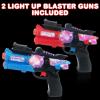 ArtCreativity Light Up Toy Guns for Kids (Set of 2), Red and Blue Space Blasters with Flashing LEDs and Sound Effects, Cool Futuristic Toy Guns for Boys and Girls, Batteries Included