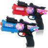 ArtCreativity Light Up Toy Guns for Kids (Set of 2), Red and Blue Space Blasters with Flashing LEDs and Sound Effects, Cool Futuristic Toy Guns for Boys and Girls, Batteries Included