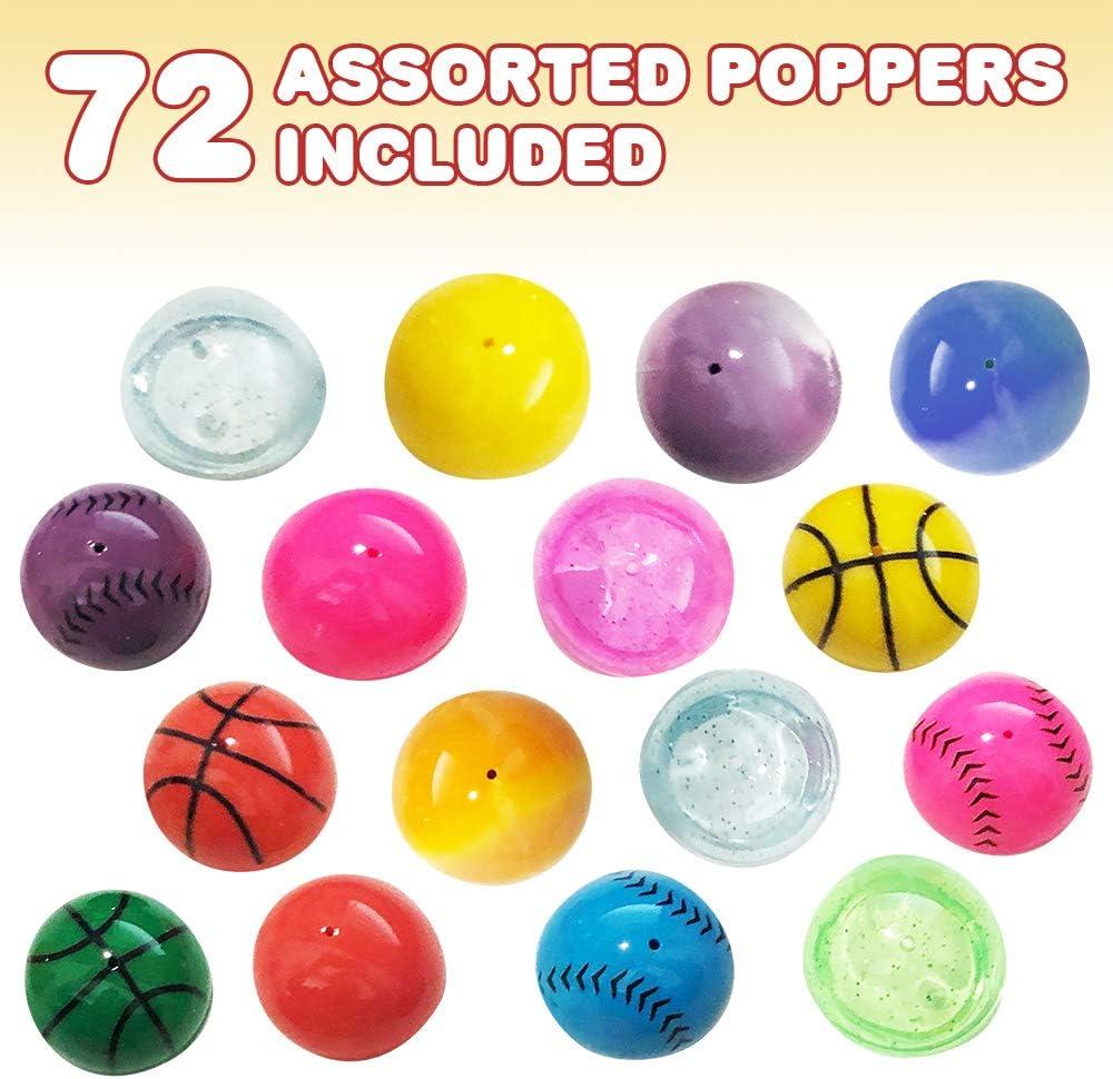 imageArtCreativity 125 Inch Rubber Poppers Mix for Kids Bulk Pack of 72 PopUp Half Ball Toys Fun Assorted Designs and Colors Old School Retro 90s Toys Birthday Party Favors and Treat Bag Fillers