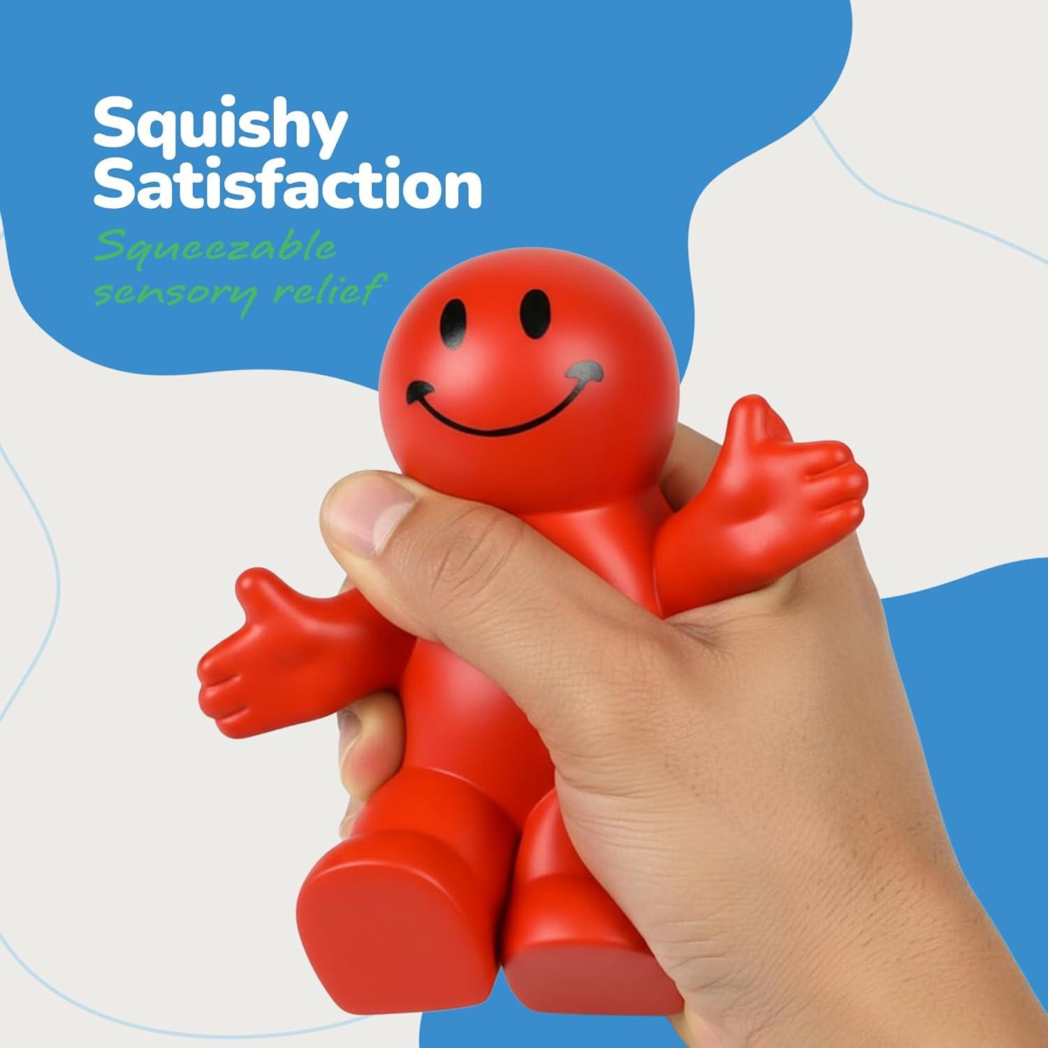 imageArtCreativity 4 Inch Squeezable Smile Phone Holder 3 Pack 2in1 Smartphone Stand Squeeze Stress Relief Fidget Toy for Kids ampamp Adults Desk Decoration Party Favor Office Gift RedBlueYellow