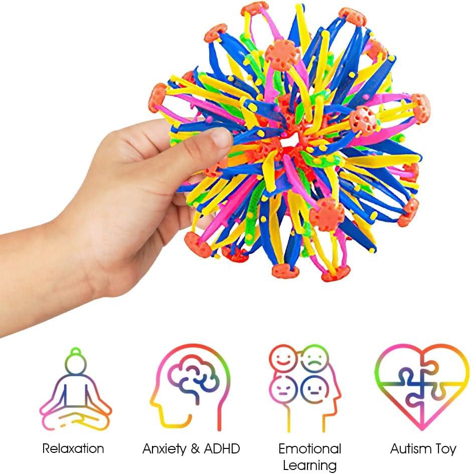 imageArtCreativity Expandable Breathing Ball 2 Pack Hoberman Sphere from 6quot12quot for Kids ampamp Adults Stress Reliever Fidget Toy for Yoga Anxiety Relaxation Autistic Children Party Favor for Boys ampamp Girls1 Pack