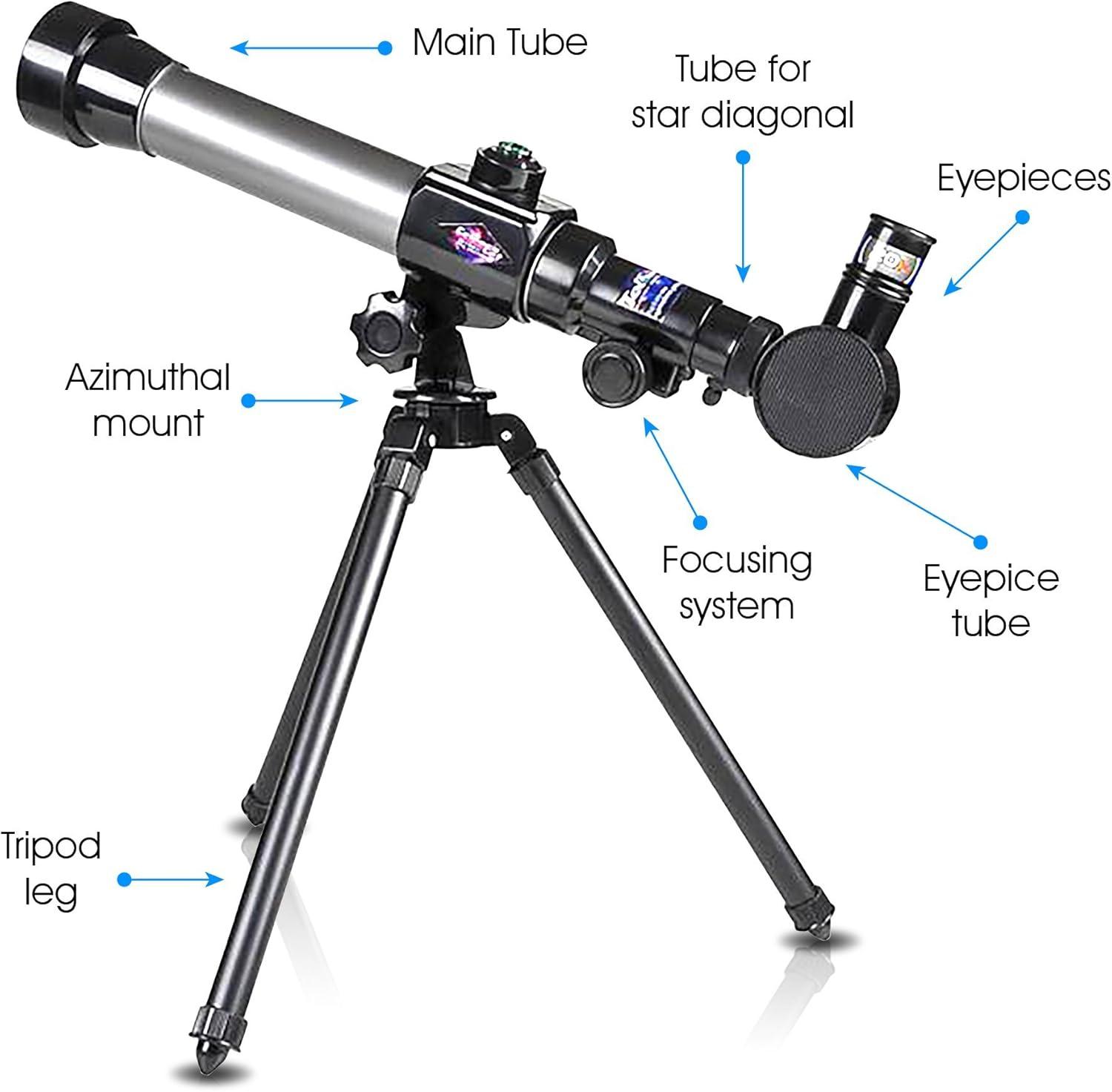 imageArtCreativity Kids Telescope for Beginners with Tripod Stand ampamp 3 Eyepieces 20x 30x 40x Educational Astronomy Toy STEM Science Learning Gift ampamp Birthday Present for Boys ampamp Girls Ages 3