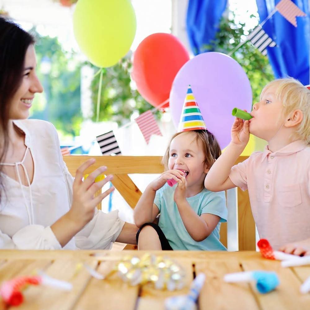 imageArtCreativity Siren Whistles for Kids  Pack of 12 Durable Plastic Siren Noise Maker Party Whistles Bright Assorted Colors Birthday Party Favors Piata Fillers Treasure Box Prizes