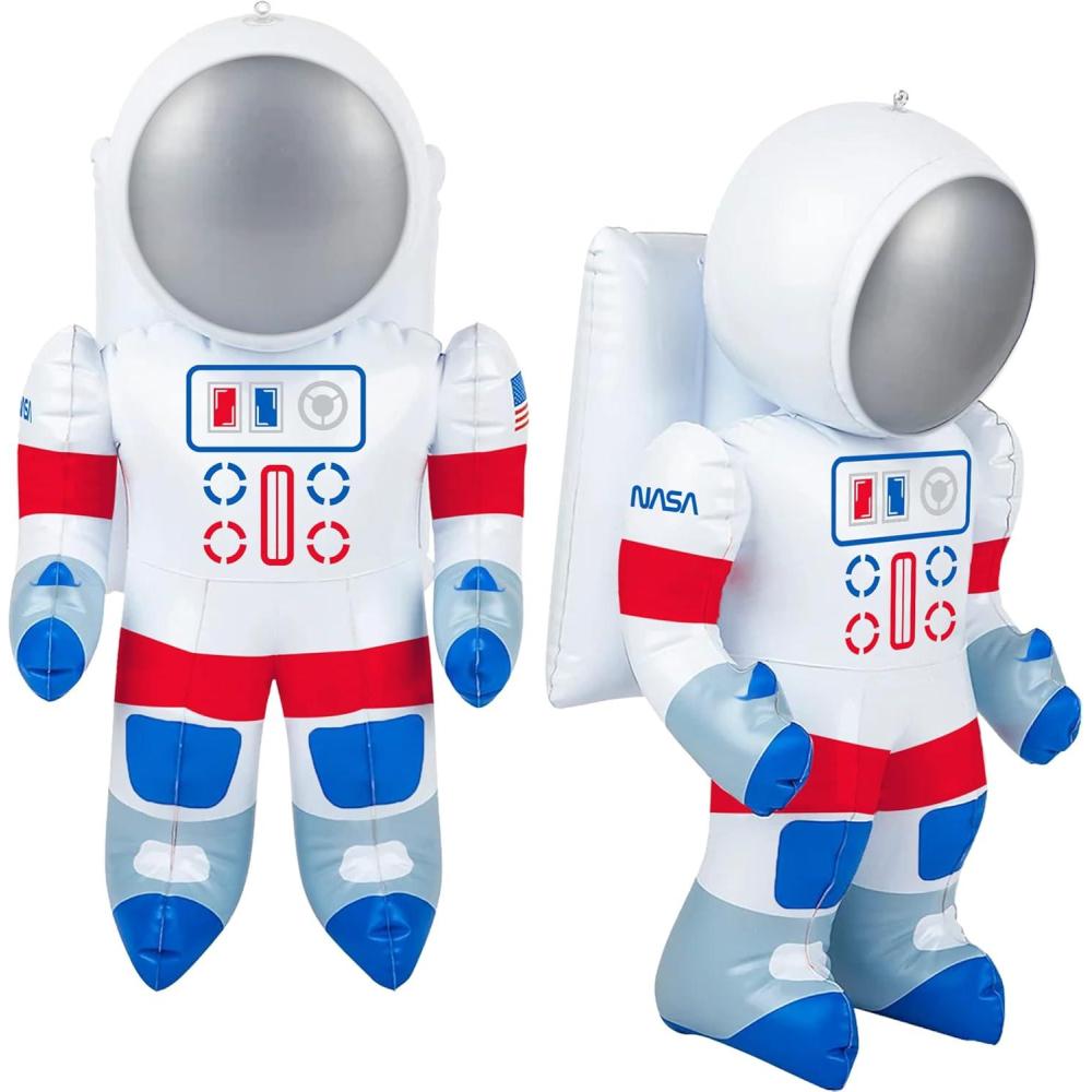 imageArtCreativity Astronaut Inflates Set of 2 Inflatable Astronaut Toys with Hanging Tag Decorations for Outer Space Themed Party Decorations 22 Inch Long Party Inflates Fun Pretend Play Accessories