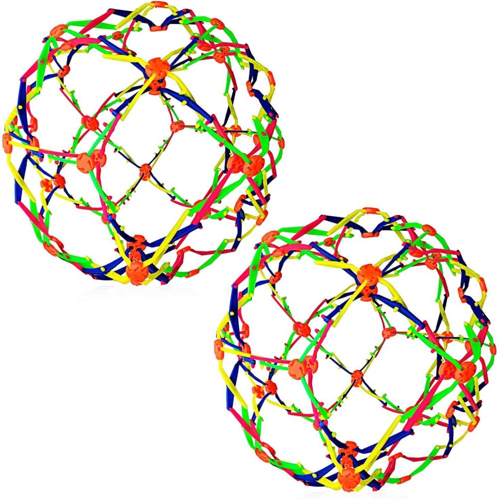 imageArtCreativity Expandable Breathing Ball 2 Pack Hoberman Sphere from 6quot12quot for Kids ampamp Adults Stress Reliever Fidget Toy for Yoga Anxiety Relaxation Autistic Children Party Favor for Boys ampamp Girls2 Pack