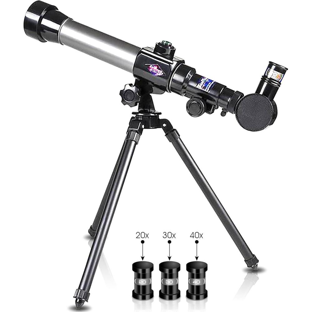 imageArtCreativity Kids Telescope for Beginners with Tripod Stand ampamp 3 Eyepieces 20x 30x 40x Educational Astronomy Toy STEM Science Learning Gift ampamp Birthday Present for Boys ampamp Girls Ages 3