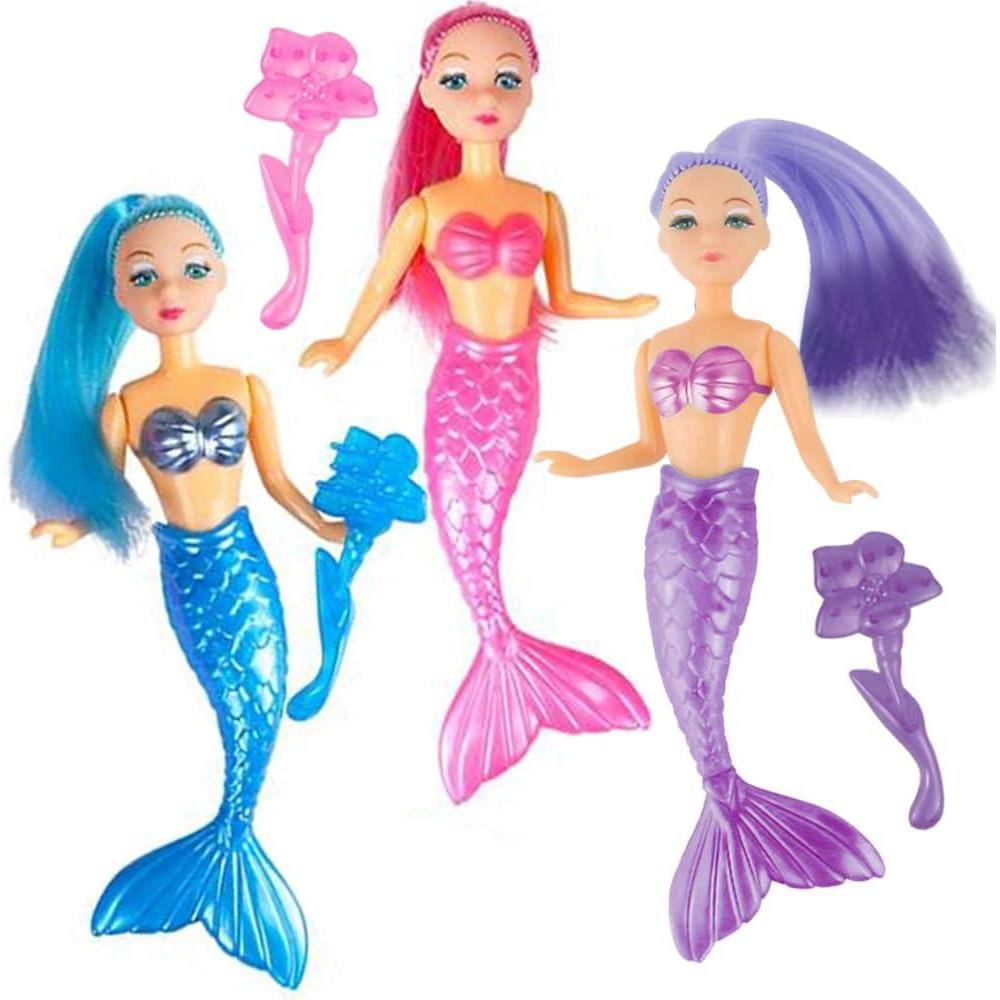 imageArtCreativity Mermaid Playset for Girls Mermaid Toys Set with 3 Figurines ampamp 3 Brushes Princess Party Favors for Children Best Birthday Gift for Kids