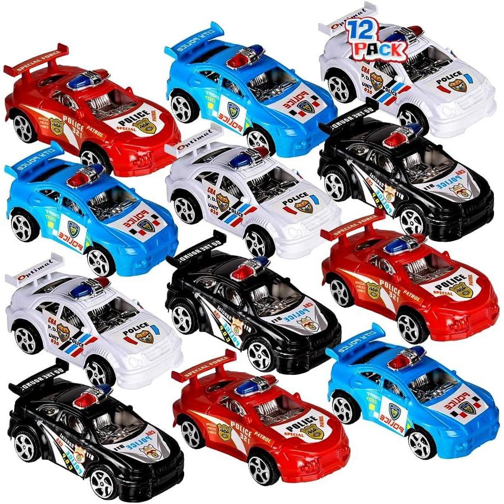 imageArtCreativity Pullback Mini Police Toy Cars for Kids Set of 12 Pull Back Racers in Assorted Colors Police Birthday Party Favors for Boys Girls Goodie Bag Fillers Small Game Prizes