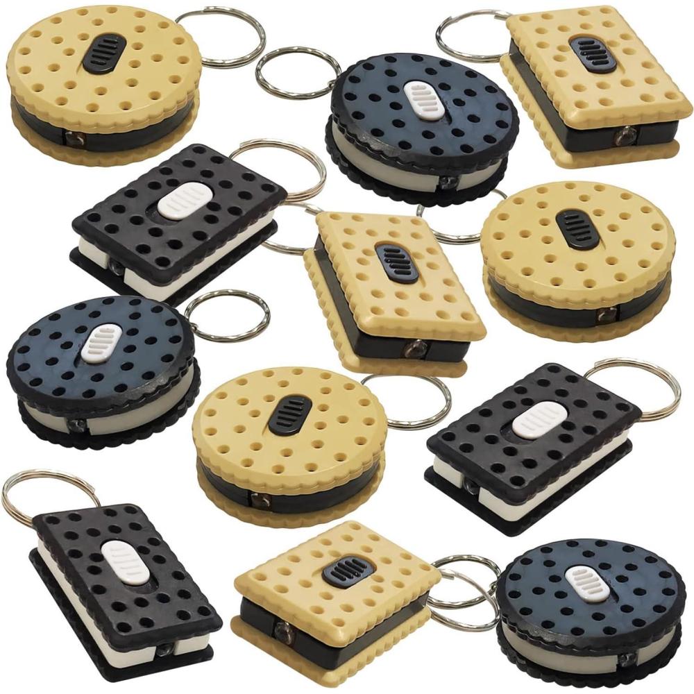 imageArtCreativity Sandwich Cookie Flashlight Keychains Pack of 24 LED Key Chains in Assorted Cookie Replicas Durable Plastic Keyholders Birthday Party Favors Goodie Bag Fillers for Kids