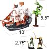 ArtCreativity 10 Inch Pirate Boat Playset, Detailed Ship Toy with 2 Pirate Action Figures & Tree, Fun Party Favor and Prize for Boys & Girls Ages 3+