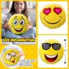 ArtCreativity 11 Inch Assorted Emoticon Pillows, Pack of 6, Soft Plush Yellow Smile Face Cushions, Fun Decorative Pillows for Bedroom, Living Room, Office, Emoticon Party Favors for Kids