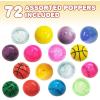 ArtCreativity 1.25 Inch Rubber Poppers Mix for Kids, Bulk Pack of 72 Pop-Up Half Ball Toys, Fun Assorted Designs and Colors, Old School Retro 90s Toys, Birthday Party Favors and Treat Bag Fillers
