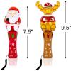 ArtCreativity Christmas Light Up Spinner Wands – Set of 4 Festive Designs with Multicolored LEDs – Fun Christmas Light Up Toys and Spinning Wands for Kids, Great Holiday Stocking Stuffers and Gifts