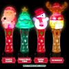 ArtCreativity Christmas Light Up Spinner Wands – Set of 4 Festive Designs with Multicolored LEDs – Fun Christmas Light Up Toys and Spinning Wands for Kids, Great Holiday Stocking Stuffers and Gifts