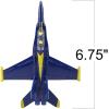ArtCreativity Diecast F-18 Blue Angel Jets with Pullback Mechanism, 2 pcs, 6.75 inches Diecast Metal Jet Plane Fighter Toys for Boys, Air Force Military Cake Decorations, Aviation Party Favors