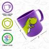 ArtCreativity Dinosaur Mugs for Kids, Set of 4, 3-Inch Plastic Cups in Assorted Colors & Designs, Ideal for Dinosaur Party Favors, Gifts,Photo Booth Props, Table Decorations for Themed Parties