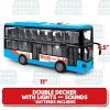 ArtCreativity Double Decker Bus Toy with Lights & Sounds – Friction Powered Toy Bus for Kids with Indoor Ceiling Lights and 4 Different Sounds – Doors Open – Gift for Kids Ages 3-8