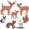 ArtCreativity Forest Animal Figures – Set of 7 Woodland Animals – Mini Forest Animal Figurines for Woodland Cupcake Topper Decorations – Forest Cake Decorations for Baby Shower – Small Animal Toys