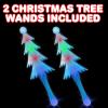 ArtCreativity Light Up Christmas Tree Wand for Kids, 2 Pack Magic Wand Christmas Tree Light Flashing LEDs, Batteries Included, Fun Christmas Tree Toy and Stocking Stuffer for Boys and Girls