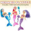 ArtCreativity Mermaid Playset for Girls, Mermaid Toys Set with 3 Figurines & 3 Brushes Princess Party Favors for Children, Best Birthday Gift for Kids
