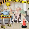 ArtCreativity Old Zone Inflatable Barricade + Cone for Over The Hill Party Decorations, 40th, 50th, 60th Birthday Decorations, 100 Days of School Costume Accessories