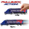 ArtCreativity Semi Truck Toys for Boys, Set of 2, Pull Back Truck Toys for Kids in Red & Blue, Trailer Trucks for Hours of Pretend Play, Unique Toy Car Party Decorations and Boys’ Room Decor