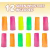 ArtCreativity Siren Whistles for Kids – Pack of 12, Durable Plastic Siren Noise Maker Party Whistles, Bright Assorted Colors, Birthday Party Favors, Piñata Fillers, Treasure Box Prizes