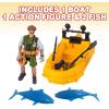 ArtCreativity Small Aquatic Play Set for Kids, Cool Playset with Action Figure, Floating Boat, and 2 Fish, Fun Bathtub Toys for Kids, Great Birthday Gift for Children