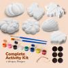 ArtCreativity Thanksgiving Ceramic Painting Craft – 7 Pack – Kids Fall Crafts Includes 7 Ceramic Figures, 8 Paint Set, 2 Brushes, 7 Adhesive Magnet – DIY Thanksgiving Paint Activity for Toddlers 3-8