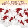 ArtCreativity Tooth Saver Necklaces (Set of 144) White Teeth Containers, Tooth Holders For Boys & Girls, Dentist Office Giveaways For Kids, Theme Party Supplies, Unique Goodie Bag Fillers