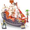 ArtCreativity 10 Inch Pirate Boat Playset, Detailed Ship Toy with 2 Pirate Action Figures & Tree, Fun Party Favor and Prize for Boys & Girls Ages 3+