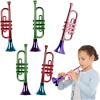 ArtCreativity 13 Inch Metallic Trumpets, Set of 5, Fun Plastic Musical Instruments Noise Makers for Parties and Events, Music Toys for Kids, Cool Birthday Party Favors for Boys and Girls