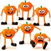ArtCreativity Halloween Pumpkin Bendable Toys – 12 Pack – 3.75 Inch Figures with Bendable Limbs, 6 Goofy Facial Expressions – Halloween Non-Candy Trick or Treat Supplies – Thanksgiving Party Favors