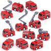 ArtCreativity Mini Pullback Fire Truck Toys (Bulk Pack of 24) Firefighter Birthday Party Supplies, Firetruck and Fireman Party Favors, Goodie Bag Fillers for Kids Ages 3+