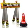 ArtCreativity Old Zone Inflatable Barricade + Cone for Over The Hill Party Decorations, 40th, 50th, 60th Birthday Decorations, 100 Days of School Costume Accessories