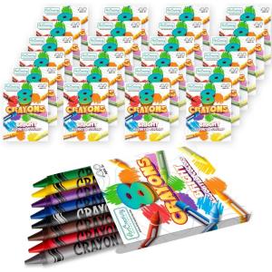 ArtCreativity Bulk Crayon Packs, 24 Sets of 8 Packs of Crayons (192 count), Classroom Crayons for Students, Non-Toxic Crayon Party Favors for Kids, Arts & Crafts Supplies 3+(8 Count (Pack of 24))