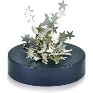 ArtCreativity Magnetic Moons & Stars Sculpture (Set of 2) Fun Office Desk Accessories, Stress-Relief Magnet Fidget Toys for Adults, Stocking Stuffers and Educational Development Toys for Kids