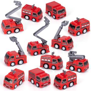 ArtCreativity Mini Pullback Fire Truck Toys (Bulk Pack of 24) Firefighter Birthday Party Supplies, Firetruck and Fireman Party Favors, Goodie Bag Fillers for Kids Ages 3+